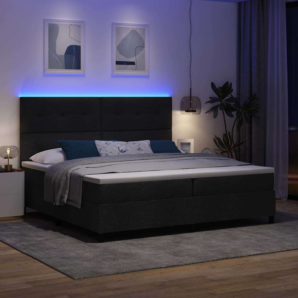 Boxspring Bed Met Matras Met Hoofdeinde Stof Zwart