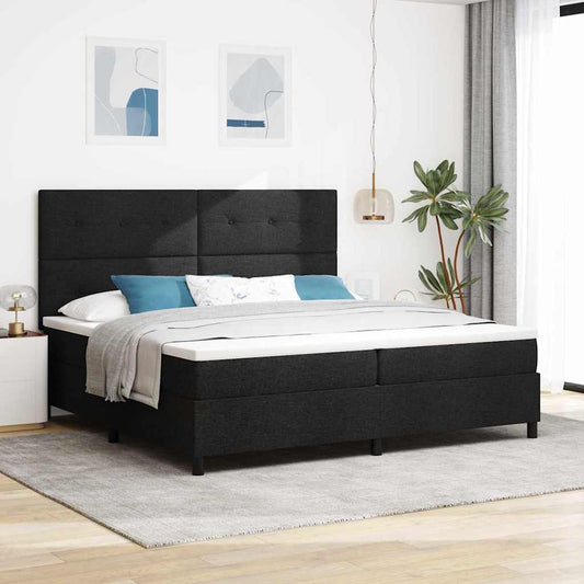 Boxspring Bed Met Matras Met Hoofdeinde Stof Zwart
