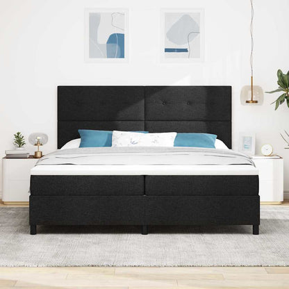Boxspring Bed Met Matras Met Hoofdeinde Stof Zwart