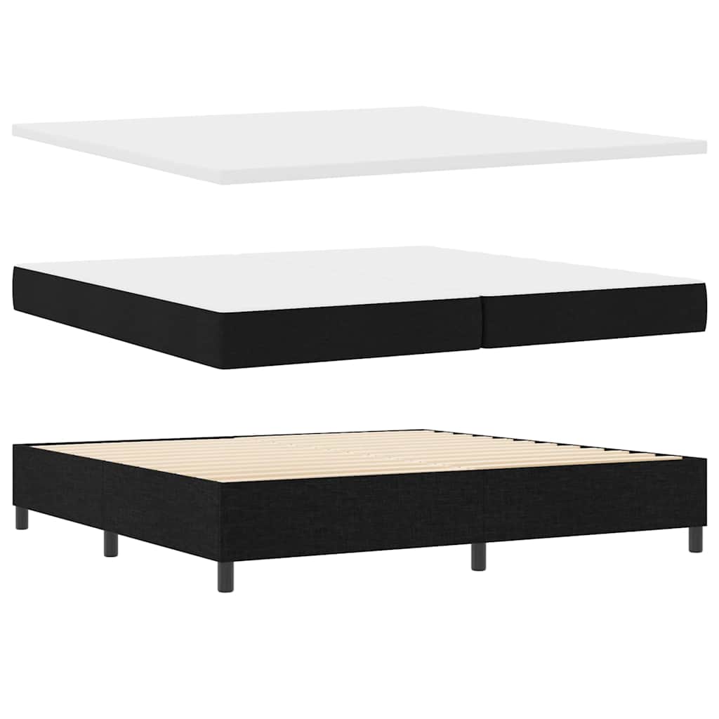 Boxspring Bed Met Matras Met Hoofdeinde Stof Zwart