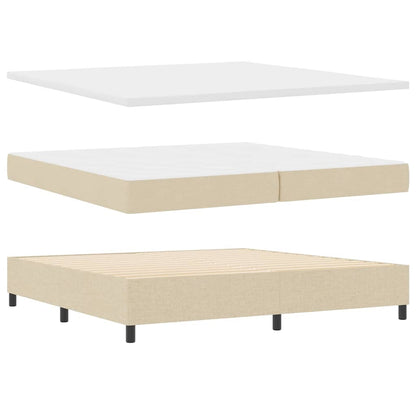 Boxspring Bed Met Matras Met Hoofdeinde Stof Crème