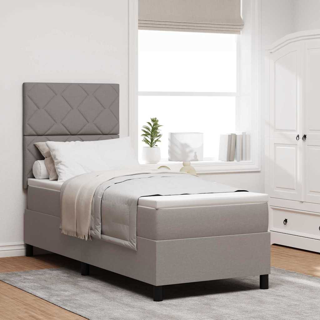 Boxspring Bed Met Matras Met Hoofdeinde Stof Taupe