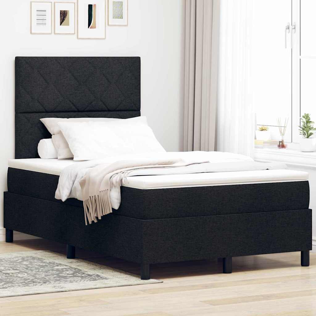 Boxspring Bed Met Matras Met Hoofdeinde Stof Zwart