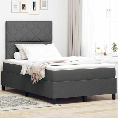 Boxspring Bed Met Matras Stof Donkergrijs