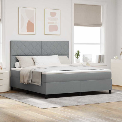 Boxspring Bed Met Matras Stof Lichtgrijs