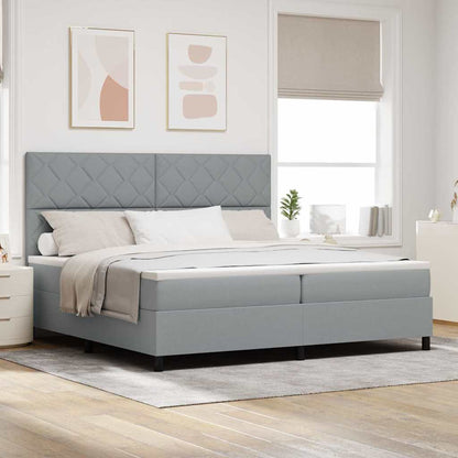 Boxspring Bed Met Matras Stof Lichtgrijs