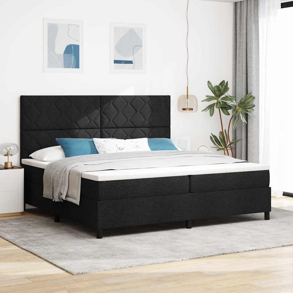 Boxspring Bed Met Matras Met Hoofdeinde Stof Zwart
