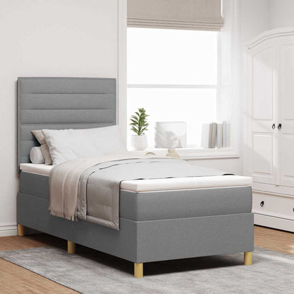 Boxspring Bed Met Matras Stof Lichtgrijs
