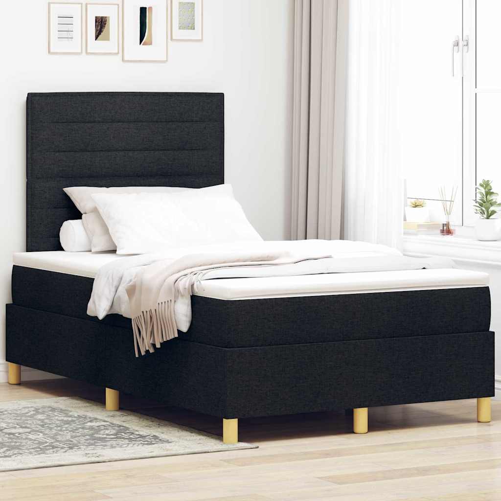 Boxspring Bed Met Matras Met Hoofdeinde Stof Zwart