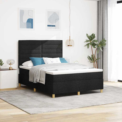 Boxspring Bed Met Matras Met Hoofdeinde Stof Zwart