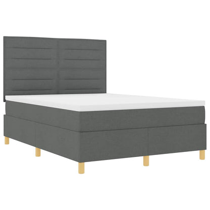 Boxspring Bed Met Matras Stof Donkergrijs