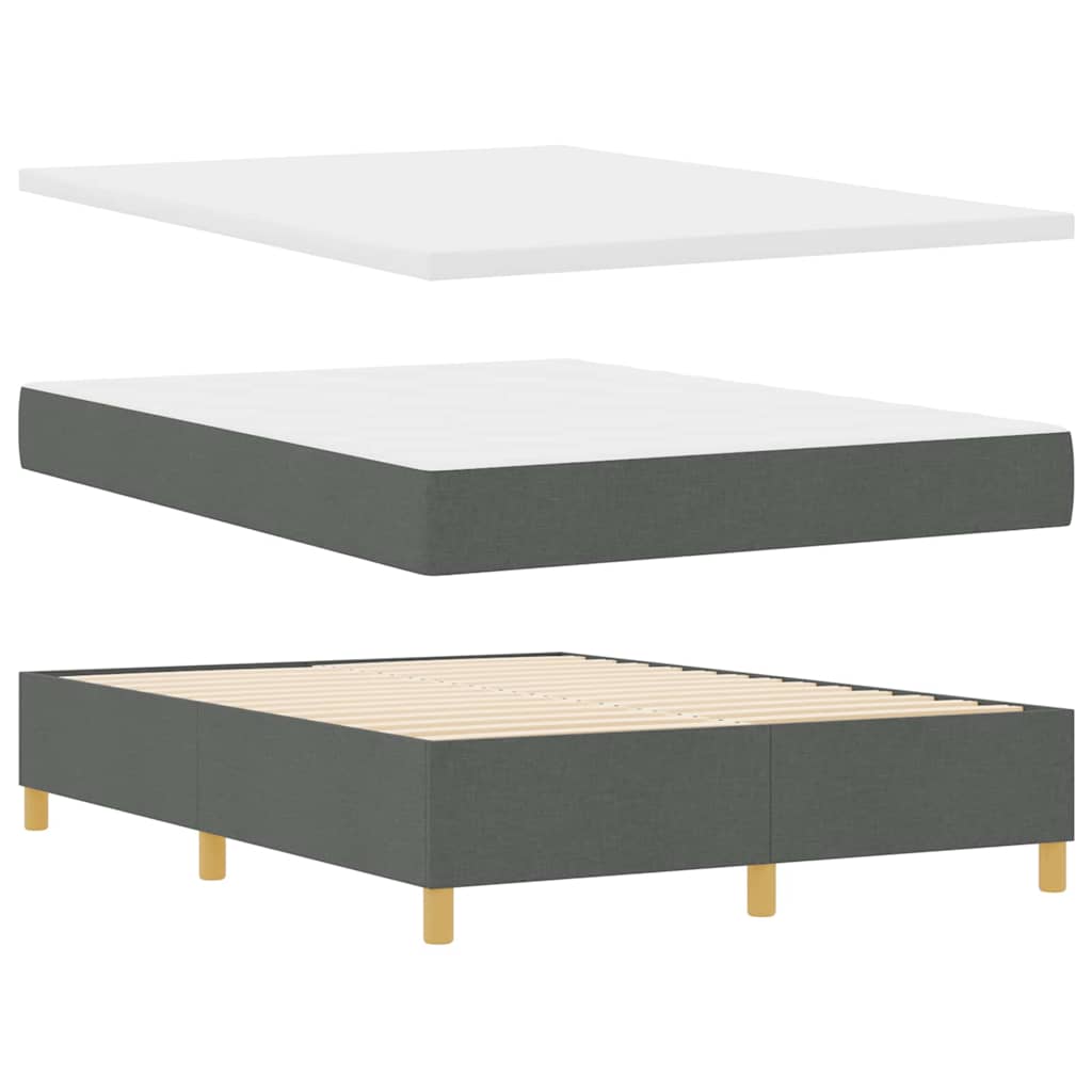 Boxspring Bed Met Matras Stof Donkergrijs
