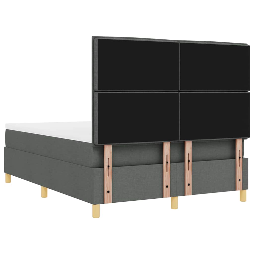 Boxspring Bed Met Matras Stof Donkergrijs