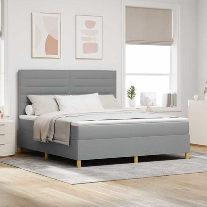 Boxspring Bed Met Matras Stof Lichtgrijs