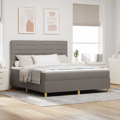 Boxspring Bed Met Matras Met Hoofdeinde Stof Taupe