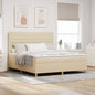 Boxspring Bed Met Matras Met Hoofdeinde Stof Crème