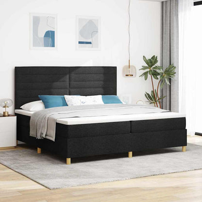 Boxspring Bed Met Matras Met Hoofdeinde Stof Zwart