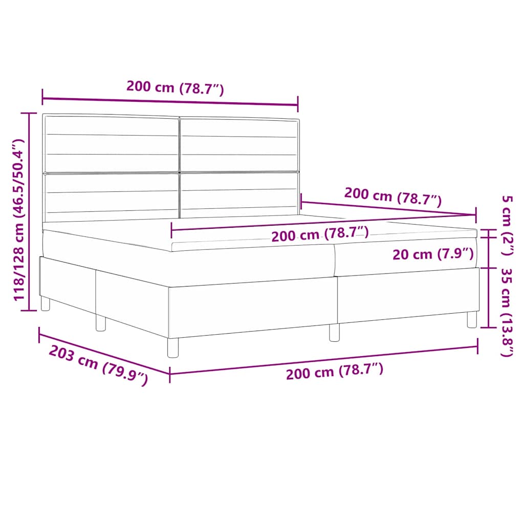 Boxspring Bed Met Matras Met Hoofdeinde Stof Crème