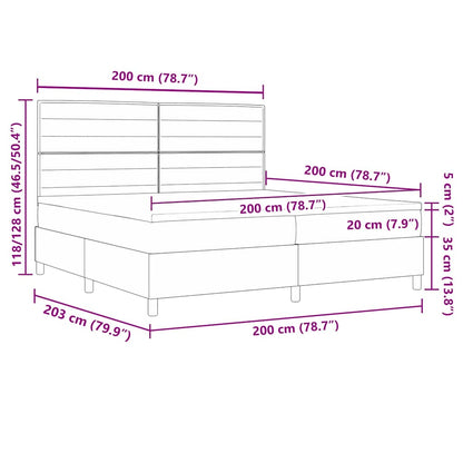 Boxspring Bed Met Matras Met Hoofdeinde Stof Crème