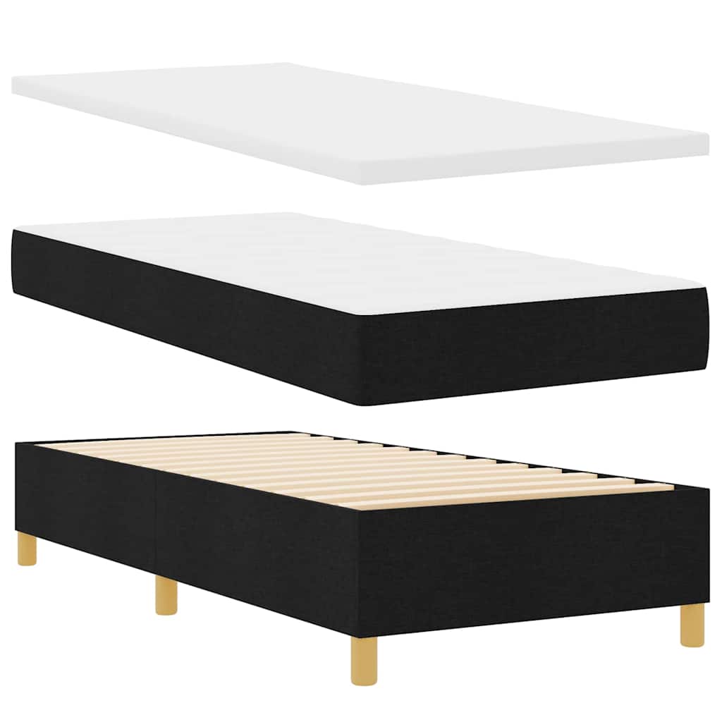 Boxspring Bed Met Matras Met Hoofdeinde Stof Zwart