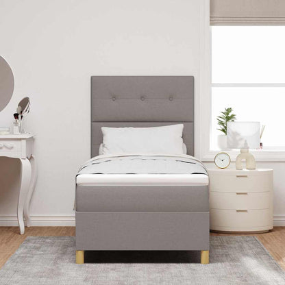 Boxspring Bed Met Matras Met Hoofdeinde Stof Taupe
