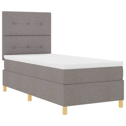 Boxspring Bed Met Matras Met Hoofdeinde Stof Taupe