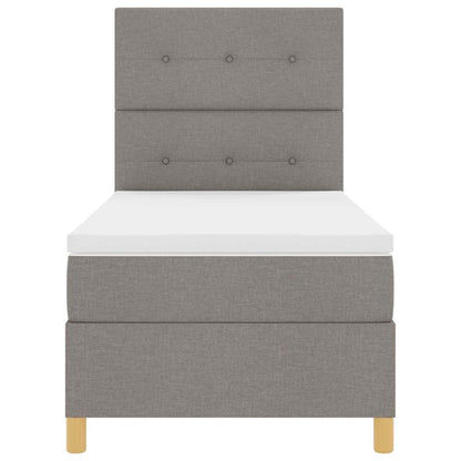 Boxspring Bed Met Matras Met Hoofdeinde Stof Taupe