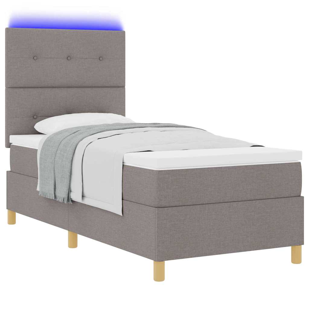 Boxspring Bed Met Matras Met Hoofdeinde Stof Taupe