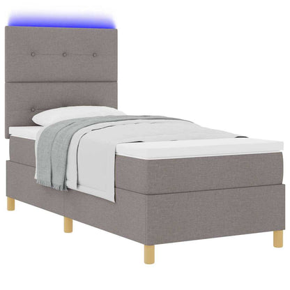 Boxspring Bed Met Matras Met Hoofdeinde Stof Taupe