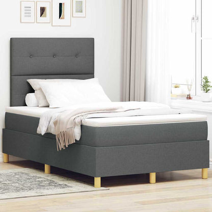 Boxspring Bed Met Matras Stof Donkergrijs