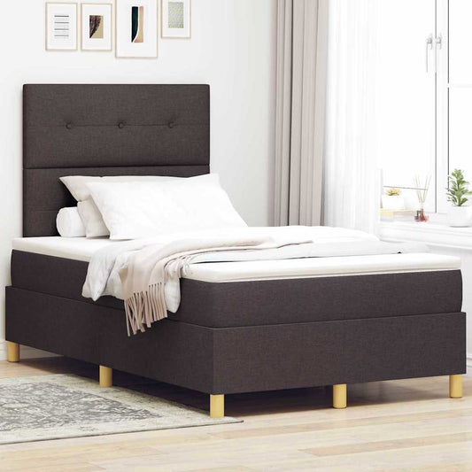 Boxspring Bed Met Matras Stof Donkerbruin