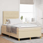Boxspring Bed Met Matras Met Hoofdeinde Stof Crème