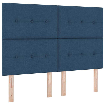 Boxspring Bed Met Matras Met Hoofdeinde Stof Blauw