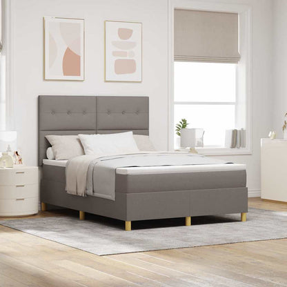 Boxspring Bed Met Matras Met Hoofdeinde Stof Taupe