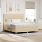 Boxspring Bed Met Matras Met Hoofdeinde Stof Crème
