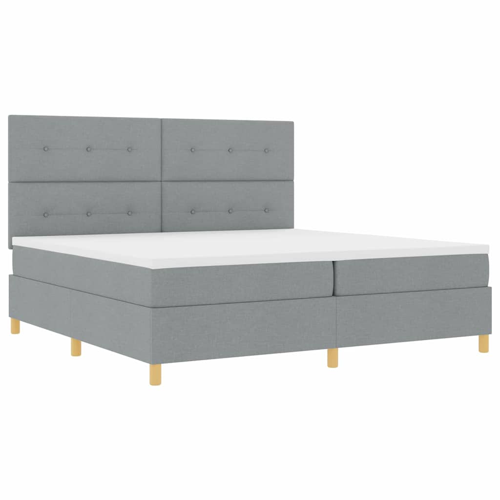 Boxspring Bed Met Matras Stof Lichtgrijs