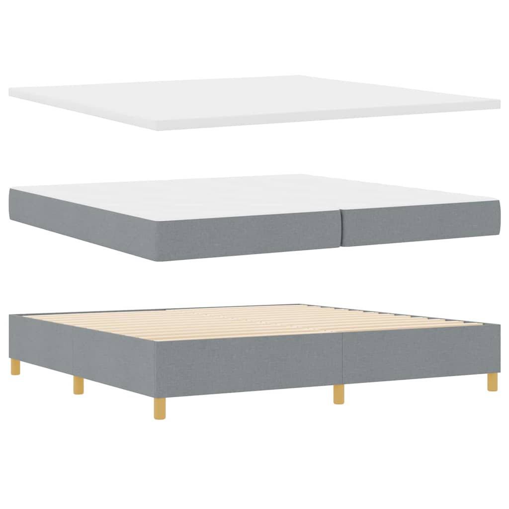 Boxspring Bed Met Matras Stof Lichtgrijs