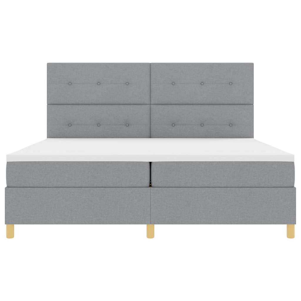 Boxspring Bed Met Matras Stof Lichtgrijs