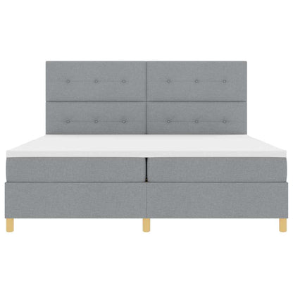 Boxspring Bed Met Matras Stof Lichtgrijs