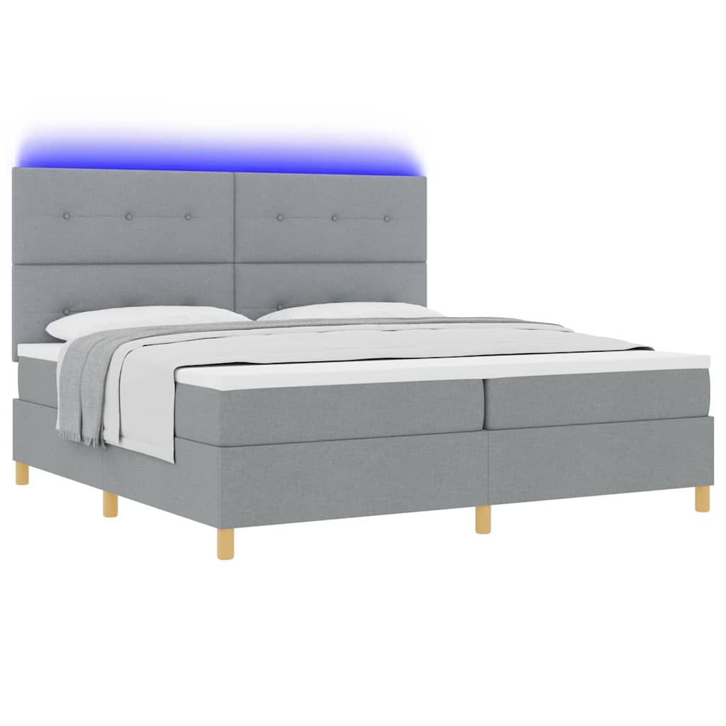 Boxspring Bed Met Matras Stof Lichtgrijs