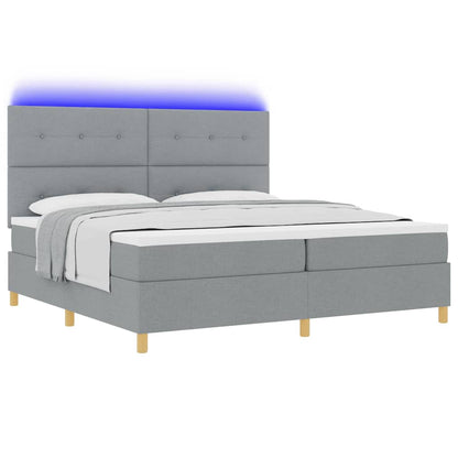 Boxspring Bed Met Matras Stof Lichtgrijs