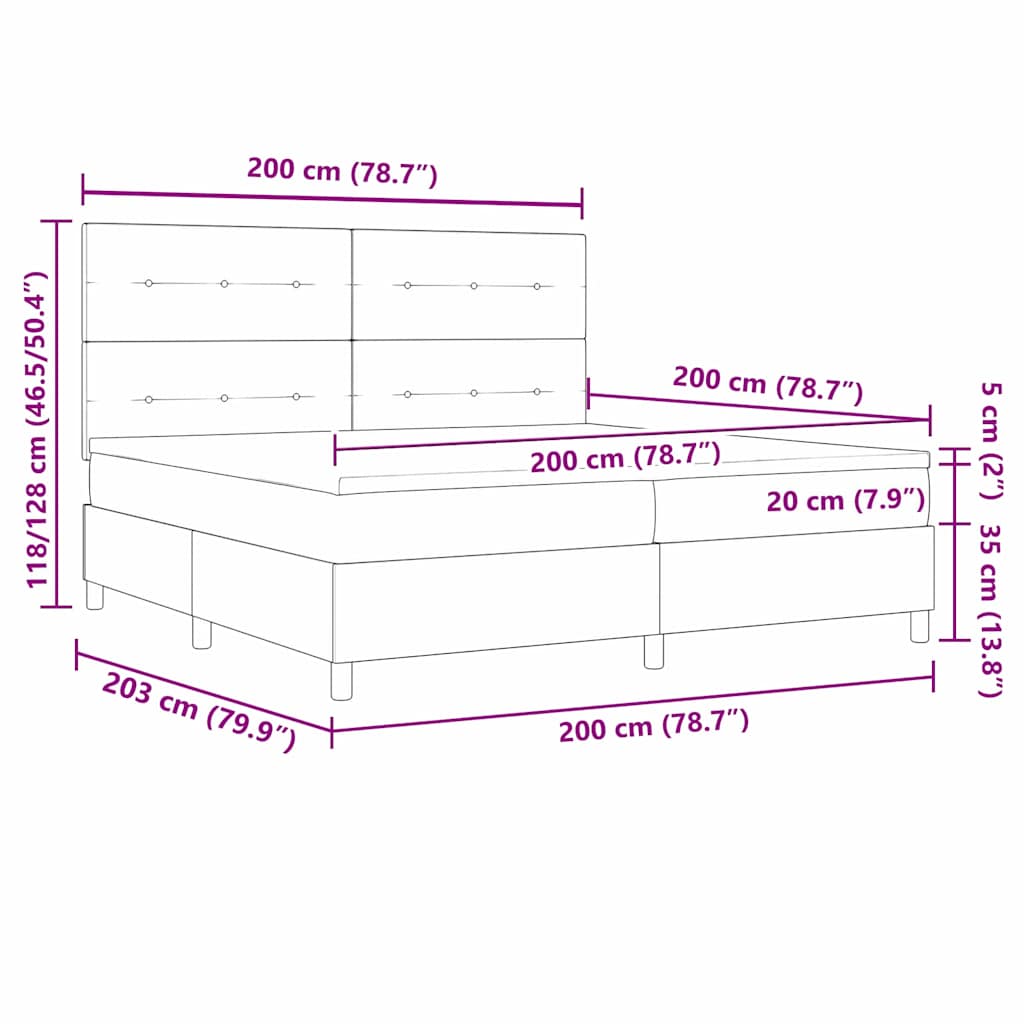 Boxspring Bed Met Matras Stof Lichtgrijs