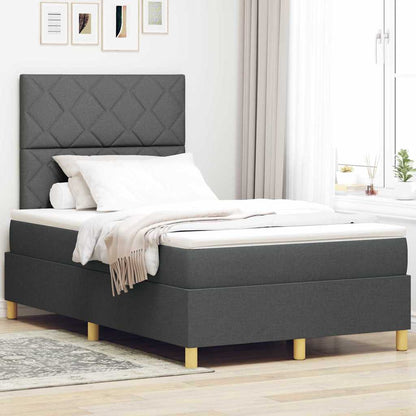 Boxspring Bed Met Matras Stof Donkergrijs