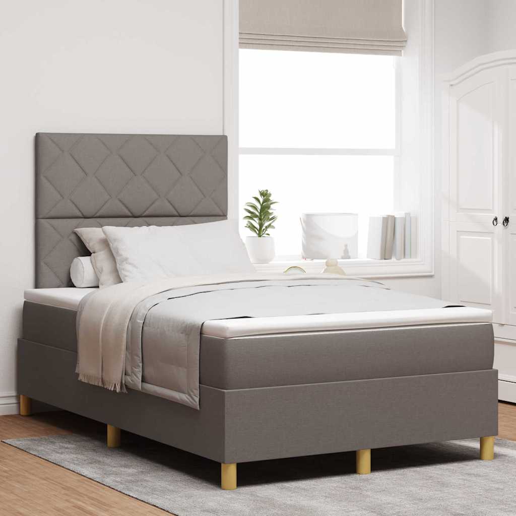 Boxspring Bed Met Matras Met Hoofdeinde Stof Taupe