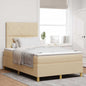 Boxspring Bed Met Matras Met Hoofdeinde Stof Crème