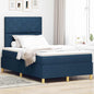 Boxspring Bed Met Matras Met Hoofdeinde Stof Blauw