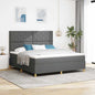 Boxspring Bed Met Matras Stof Donkergrijs