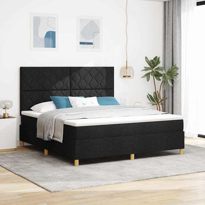 Boxspring Bed Met Matras Met Hoofdeinde Stof Zwart