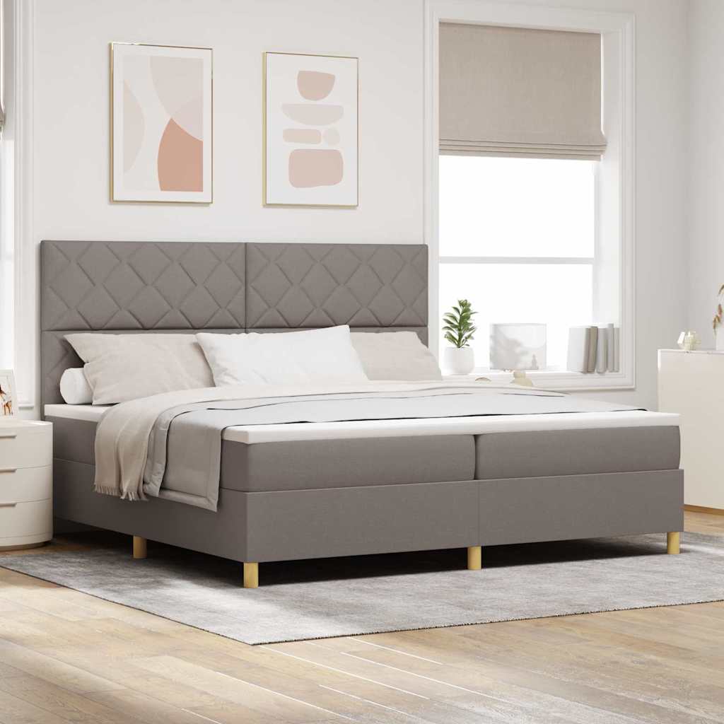 Boxspring Bed Met Matras Met Hoofdeinde Stof Taupe