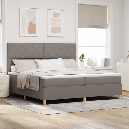 Boxspring Bed Met Matras Met Hoofdeinde Stof Taupe
